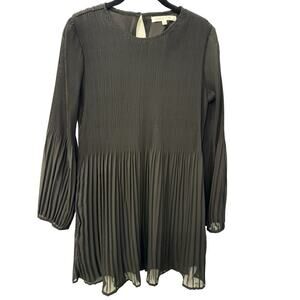 Beyond Words Medium Long Sleeves Pleated Mini Black Dress NWOT
